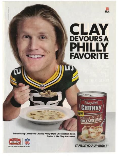 campbells chunky soup 2013 print ad philly style cheesesteak nfl clay matthews 9 98 picclick