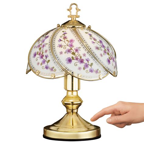 Lamps containing ballasts are dimmable down to about 15% of their light capacity. Lovely Glass Floral Garden Touch Lamp - Elegant Glass ...