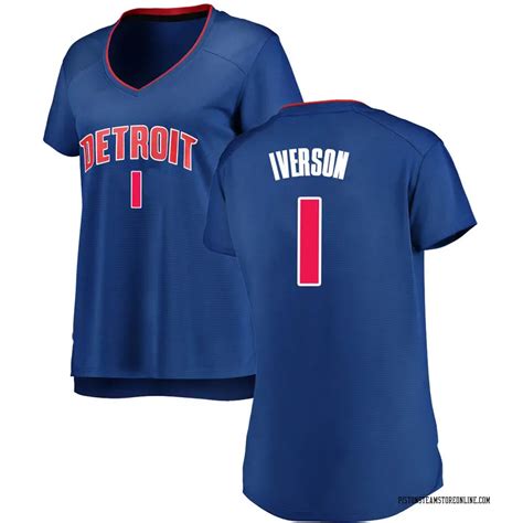 Fanatics Branded Detroit Pistons Swingman Royal Allen Iverson Fast