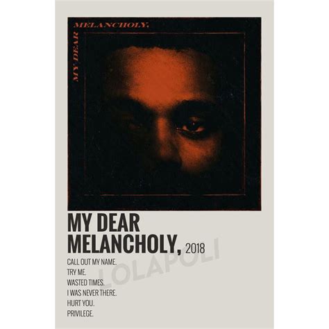 My Dear Melancholy Album Poster The Weeknd Shopee Malaysia