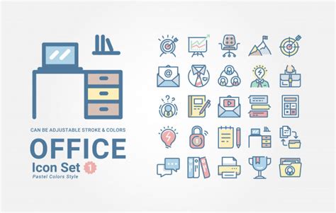 Office Icon Set Vector Premium Download