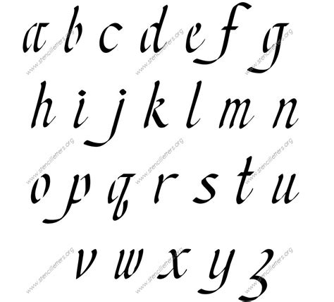 Stylish Cursive Uppercase And Lowercase Letter Stencils A Z 14 To 12