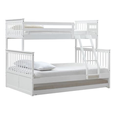 Vic Furniture White Seattle Single Over Double Bunk Bed With Trundle
