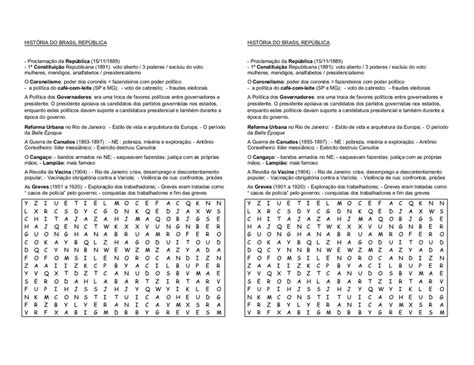 Cacapalavras BRASIL REPUBLICA