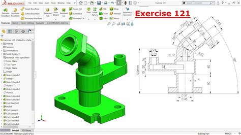 Solidworks Tutorial For Beginners Exercise 121 Solidworks Tutorial