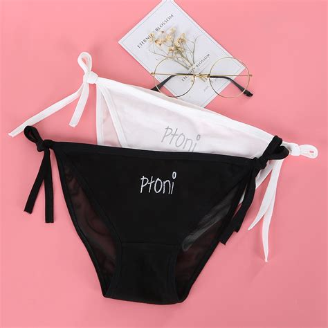 Womens New Sexy G String Thongs Lace Panties Chic Letters Printing