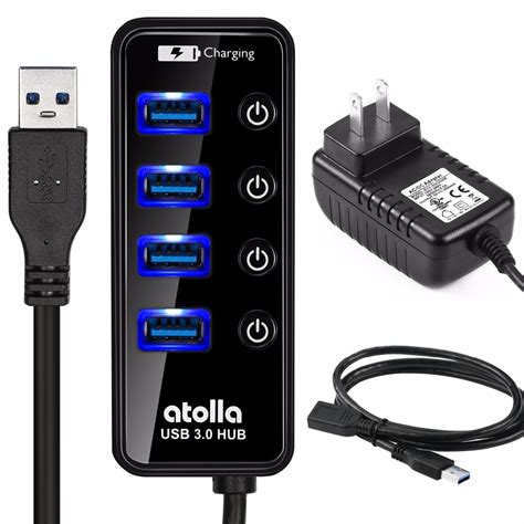 Atolla Usb 30 Hub With External Power Adapter Powered Switch Splitter
