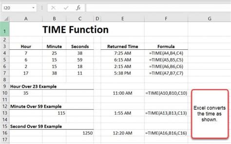 How To Use The Time Function In Excel