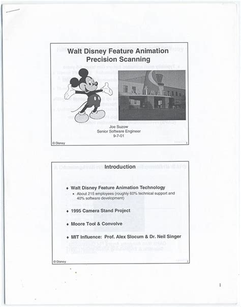 3 Walt Disney Feature Animation Printed Documents 1990s 2001 Howard