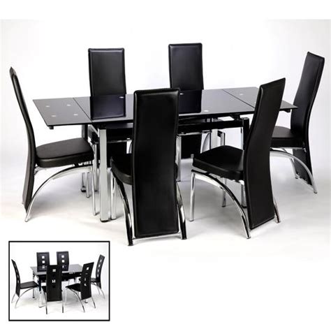 A clear glass dining table offers you the luxury of a medium that's easy to clean. Top 20 Black Glass Extending Dining Tables 6 Chairs ...