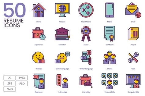 You can use these free icons and png images for your photoshop design, documents, web sites, art projects or google presentations, powerpoint templates. 50 آیکون رزومه (سری Lilac) | پی‌پی‌تی المنت| ابزارهای ...