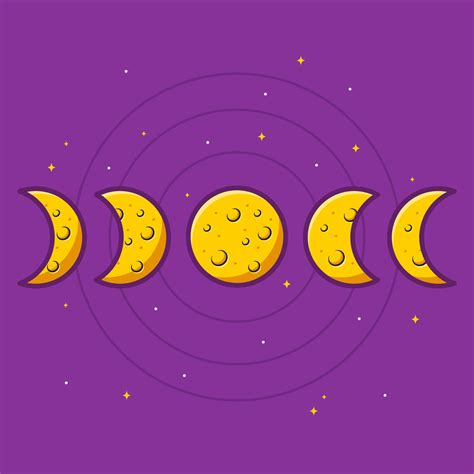 Cute Moon Phase In Space 6475490 Vector Art At Vecteezy