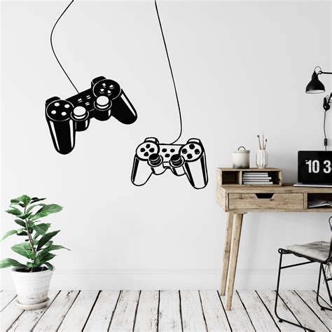 Game Controller Wall Decals Gamer Wall Decal Two Joysticks Etsy