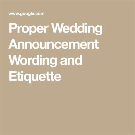 Proper Wedding Announcement Wording And Etiquette Wedding