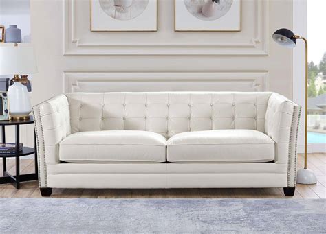 Buy Hydeline Hydeline Cordova Sofa Loveseat 2 Pcs In White Top Grain