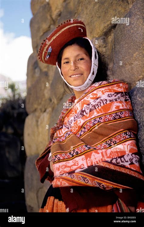 Traditionall Dressed Quechua Woman In The Incan Village Of