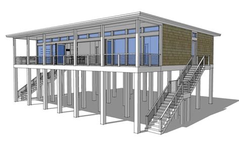 Coastal Home Plans On Stilts House Design House Plan Ch464 1 Beach