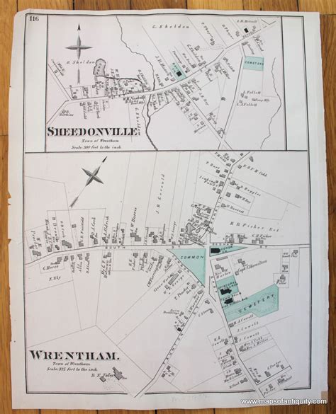 Sheldonville Wrentham Center Ma Antique Maps And Charts