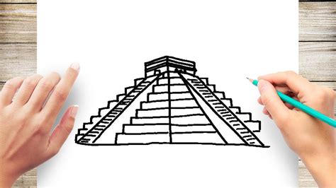 How To Draw Mayan Pyramid Of Chichen Itza Youtube