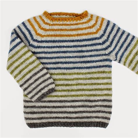 En Stribet Lama Strikkeopskrift 1 9 År Baby Sweater Knitting
