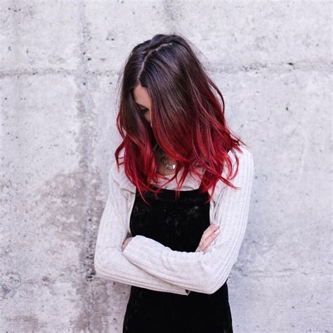 When bleaching black hair—dyed or natural—it is very rare to be able to reach blonde with do you have a question about dyeing black hair blonde? Instagram | Red ombre hair, Black red hair, Red hair tips