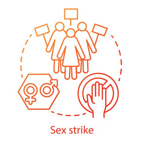 Sex Strike Concept Icon Sexual Abstinence Feminist Movement Idea Thin Line Illustration