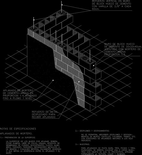 Walls Of Blocks Dwg Detail For Autocad Designs Cad