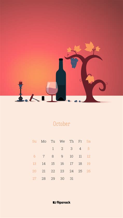 Maybe you would like to learn more about one of these? Free October 2019 wallpaper calendars - Flipsnack Blog | Calendar wallpaper, Calendar, Wine theme