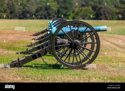 Side View Of A Blue M1857 12 Pounder The Napoleon An American Civil