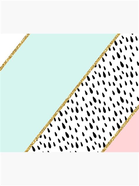 Peony Blush Geometric Glitter Triangle Aesthetic Pink And Blue Gold