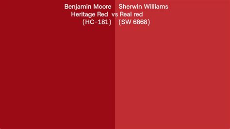 Benjamin Moore Heritage Red Hc 181 Vs Sherwin Williams Real Red Sw
