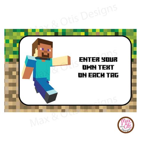 Printable Rectangle Tags And Labels Minecraft Editable Pdf Max