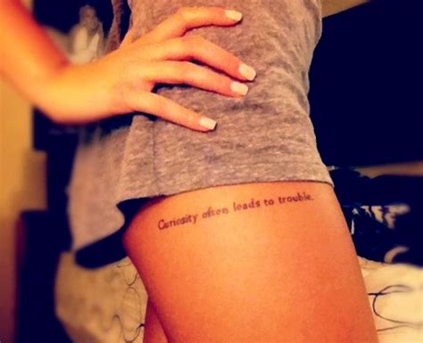 Script Tattoo On Thigh Tattoo Designs For Women