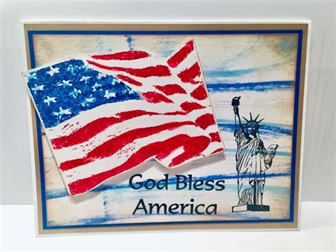 Patriotic Flag Statue Of Liberty God Bless America Stamps