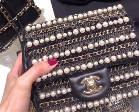 Chanel Diagonal Pearl And Woven Leather Chain Bag Bragmybag