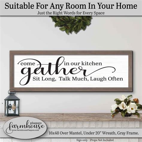 Come Gather In Our Kitchen Sign Farmhouse Decor Signs And Etsy