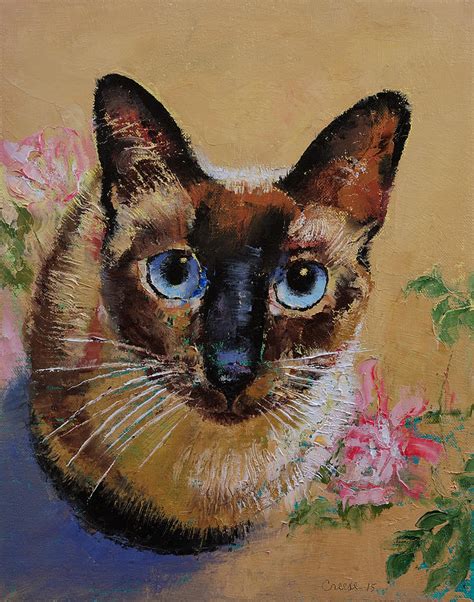 Siamese Cat Painting By Michael Creese