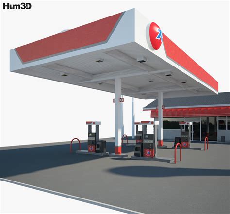 76 Gas Station 001 3d Model Architecture On Hum3d