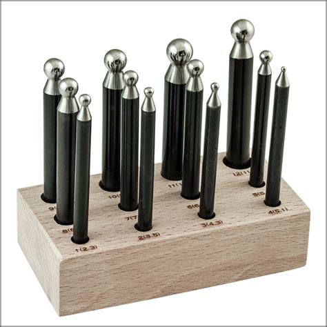 Punches Paruu 25 Pc Doming Punch And Dapping Block Set Wooden Stand