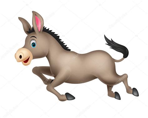 Caricatura Lindo Burro Corriendo — Vector De Stock © Tigatelu 25391643