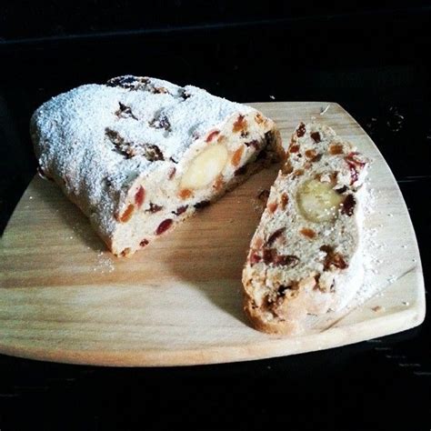 The red color is courtesy of plenty of red food coloring and cocoa powder. Recipe for Stollen | Stollen recipe, Food recipes, Stollen ...