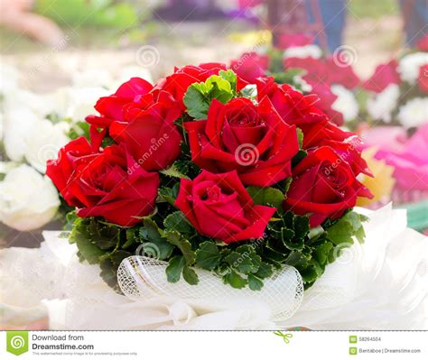 Beautiful Red Roses Bouquet Stock Photo Image 58264504