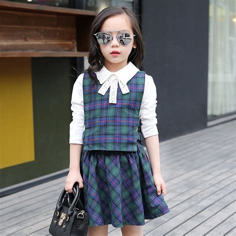 2017 Autumn Childrens Clothes Girls Sets Causal Long Sleeve Cotton
