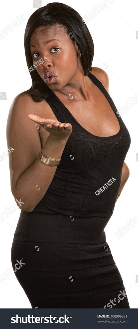 Isolated Sexy Jamaican Woman Blowing Kiss Stock Photo 108996821