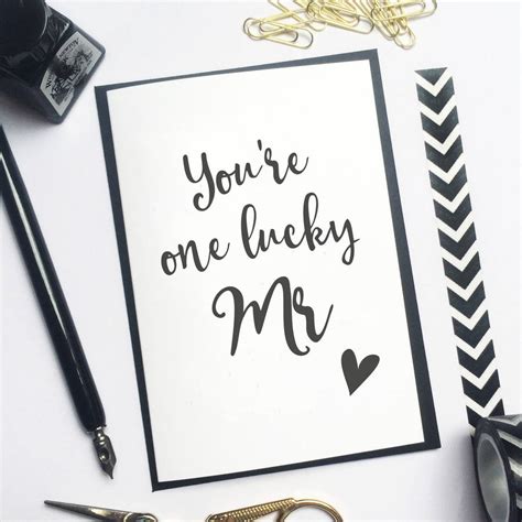 Youre One Lucky Mr Valentines Card By Sarah Catherine Stationery
