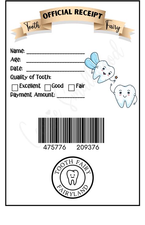 Free Printable Tooth Fairy Template
