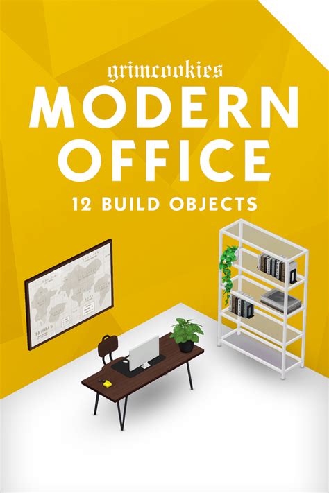 MODERN OFFICE COLLECTION Grimcookies On Patreon Office Set Modern Office Sims Mods