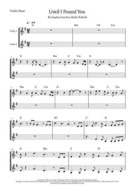 Until I Found You By Emily Beihold And Stephen Sanchez Digital Sheet Music For Download