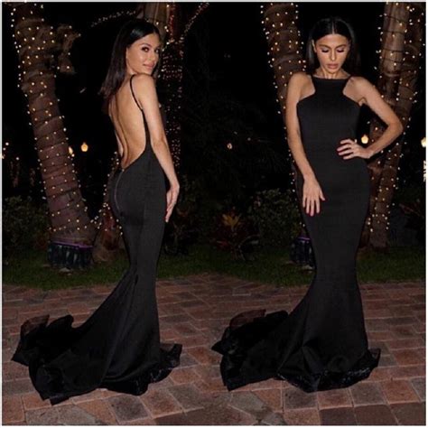Sexy Backless Mermaid Long Prom Dress Black Satin Prom Dress Custom Made Eveningparty Gowns