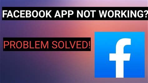 Facebook App Not Working Problem Solved Youtube